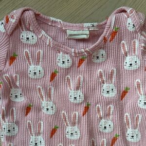 Adorable Pink Bunny Print Kids Organic Cotton Pajamas